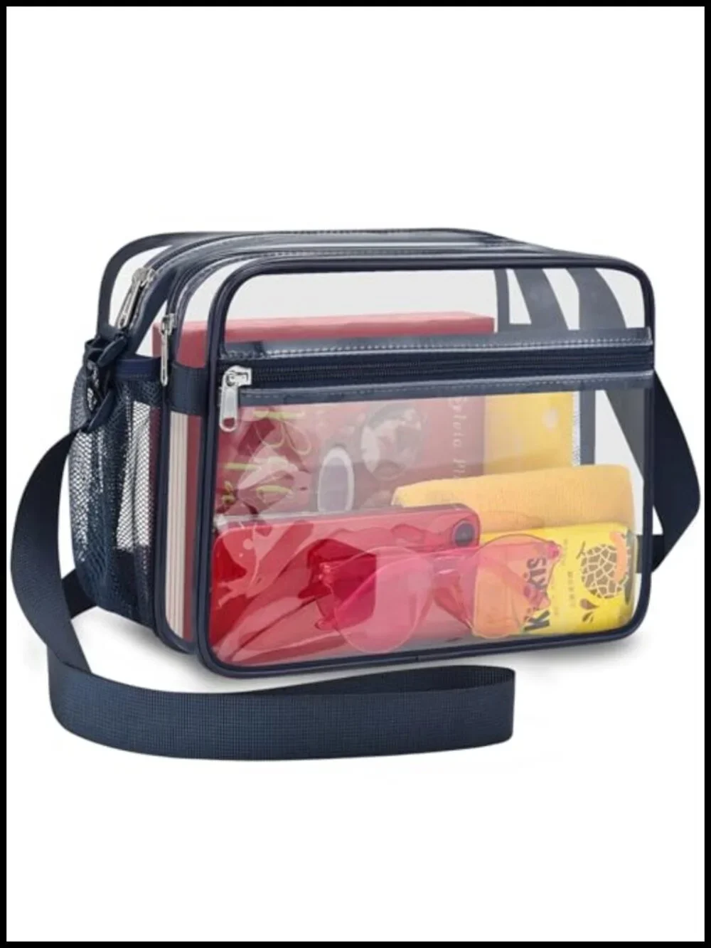 Clear Messenger Bag Stadium Approved 2 Zipper Compartments